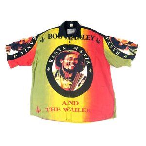 Bob Marley & the Wailers Rasta Mania Aloha Shirt by Amanda Raisa Mens XXL ****